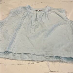 Olivaceous Soft Blue Textured Top